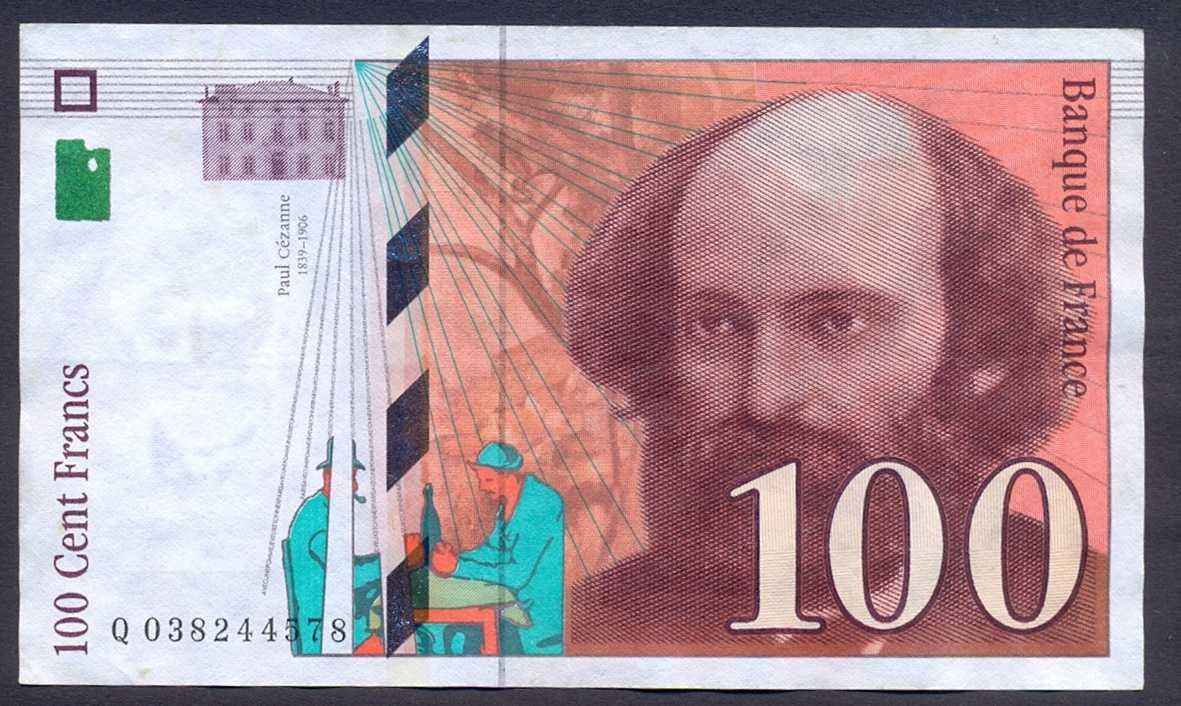 Banknot Francja 100 Franków 1997 r piękny stan