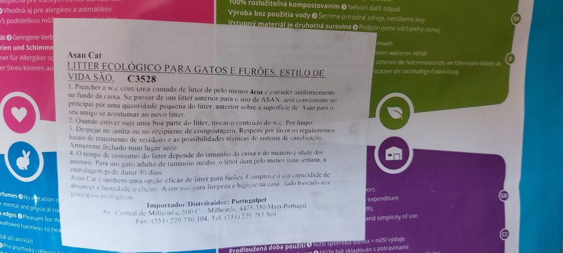 Asan litter de papel eliminador de odores para wc gatos / furoes