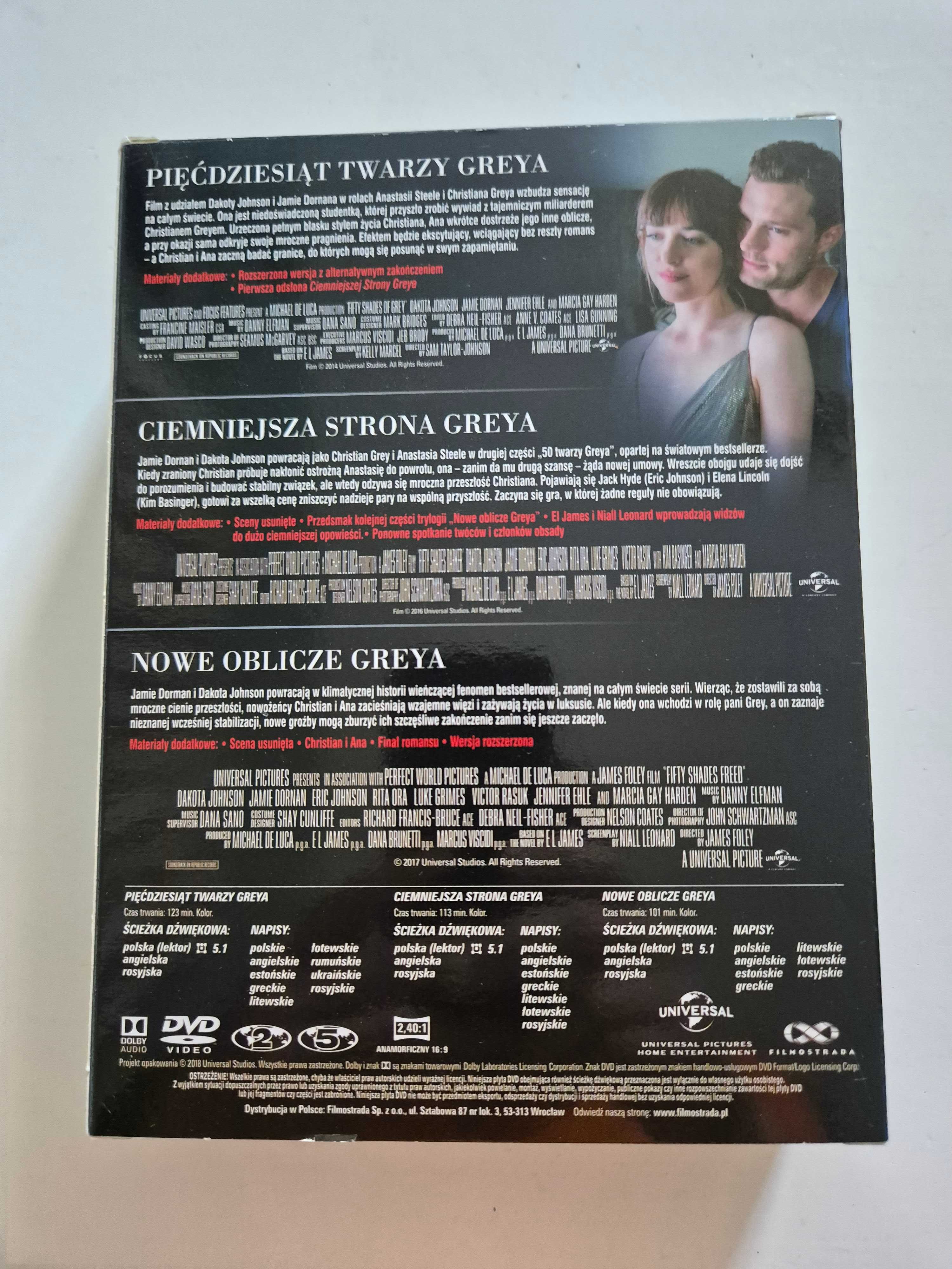 Film DVD 50 Pięćdziesiąt Twarzy Greya trylogia 50zł/zestaw