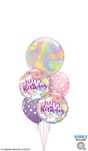 Bukiet Balonowy z Helem 1590 Pastelowy Jednorożce Happy Birthday