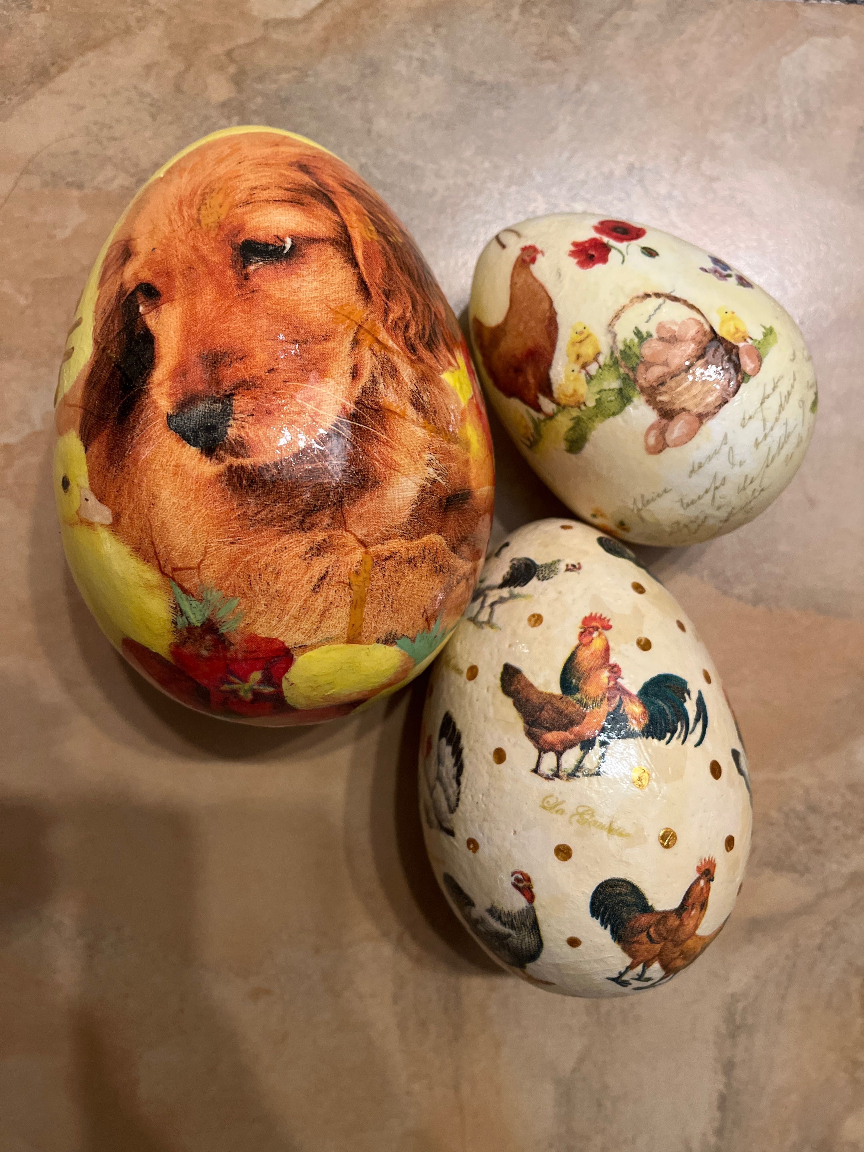 Jajka decoupage Wielkanoc motyw zwierzęcy