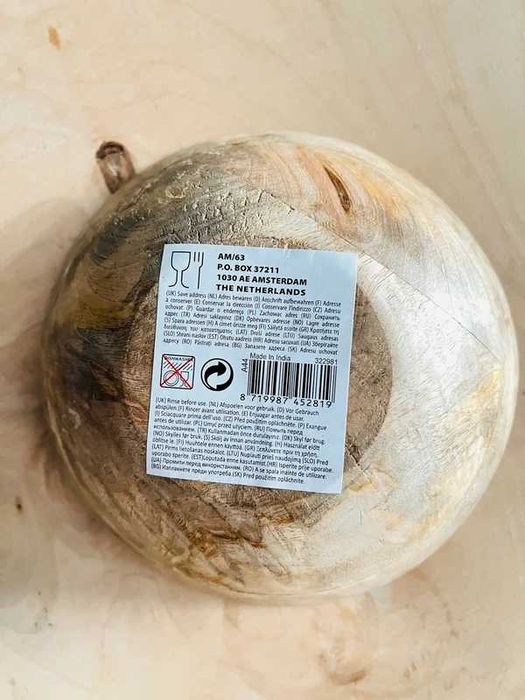 Dekoracyjna misa boho drewniana drzewo mango z liśćmi palmy ZARA HOME