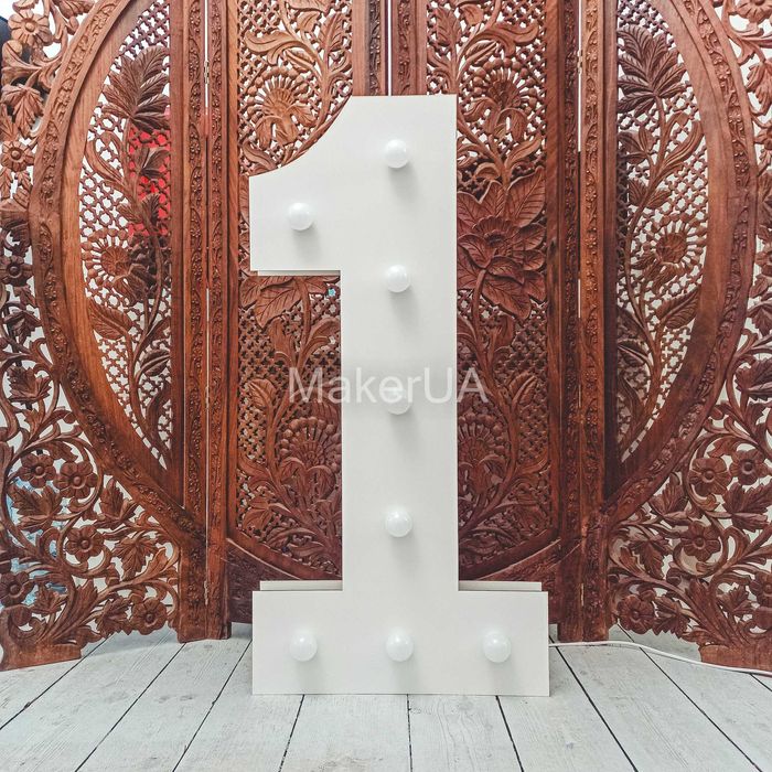 Цифра 1 один на рочок день народження led лед з підсвіткою лампочками