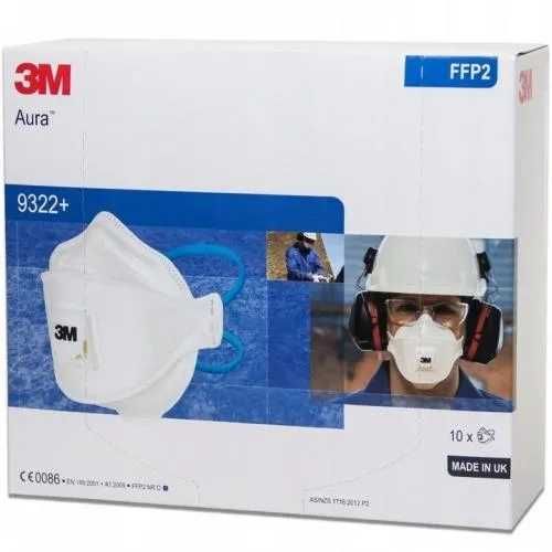 PÓŁMASKA FILTRUJĄCA 3M AURA 9322+ FFP2 – opakowanie 10 szt.