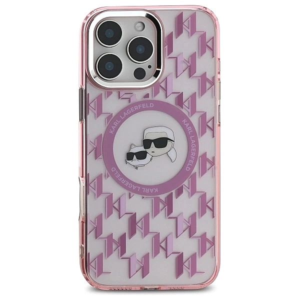 Etui Karl Lagerfeld IML Monogram Karl & Choupette Head MagSafe na iPho