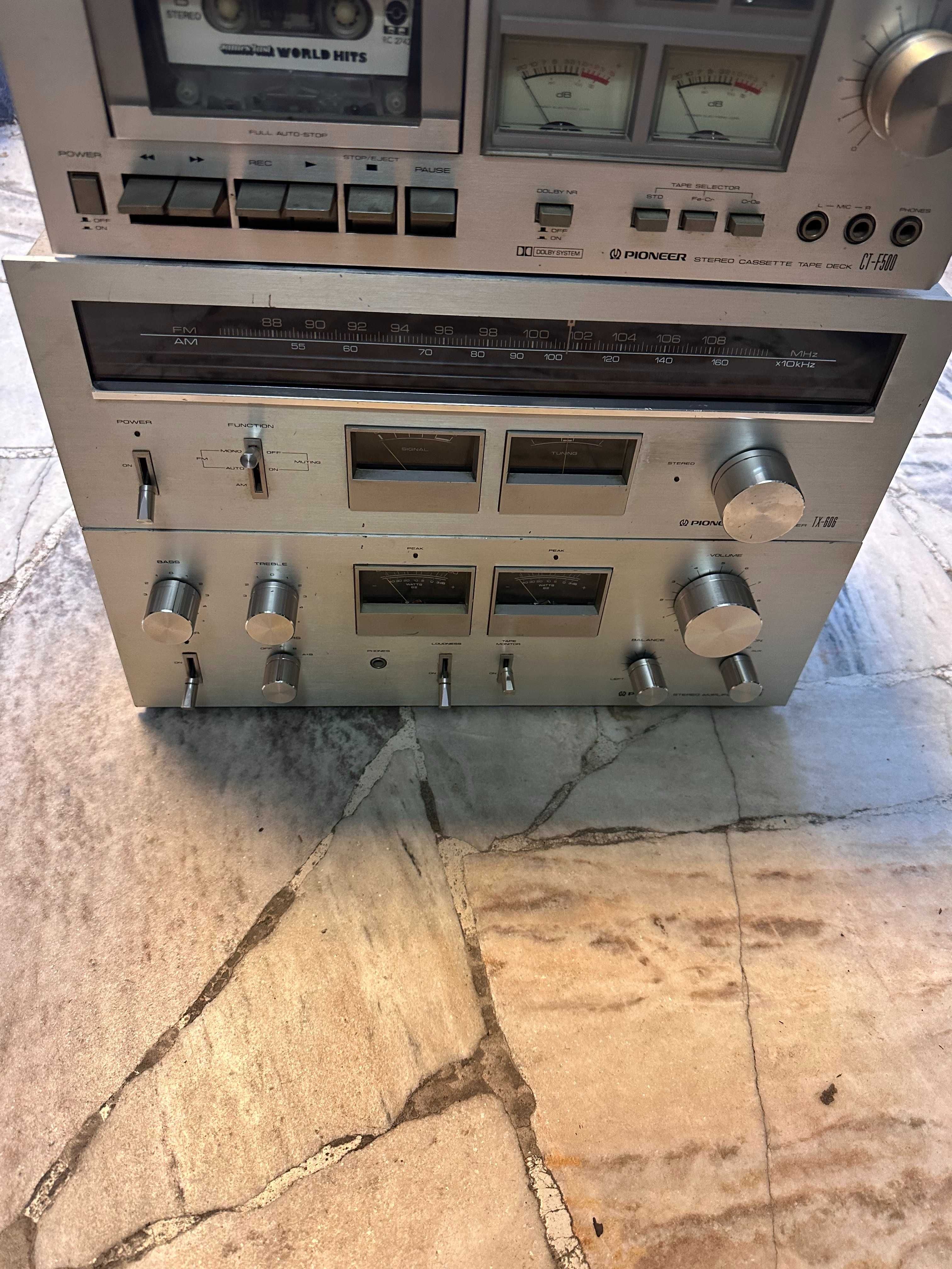 Wieża Pioneer SA-606,Deck ct-f500,tuner tx-606 piękny zestaw  vintage