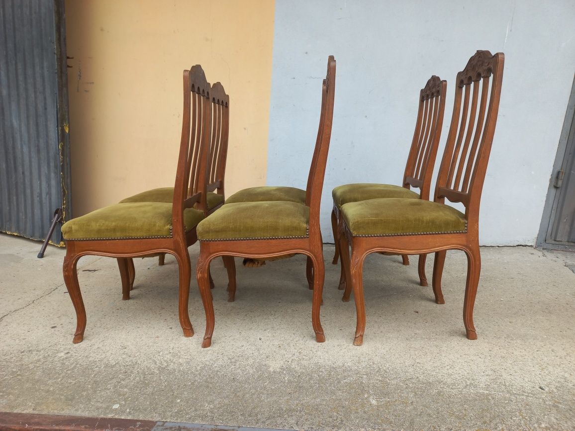 Stare dębowe krzesła ludwikowskie kpl 6 sztuk