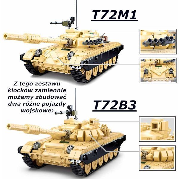 Klocki Czołg Rosyjski 2w1 T-72B3 T-72M1 Wojsko komp. LEGO