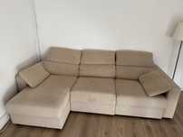 Sofa chaise longue beje