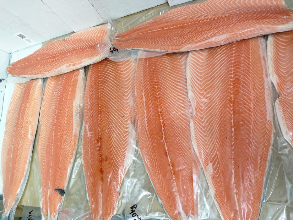 Łosoś płat surowy ze skórą.