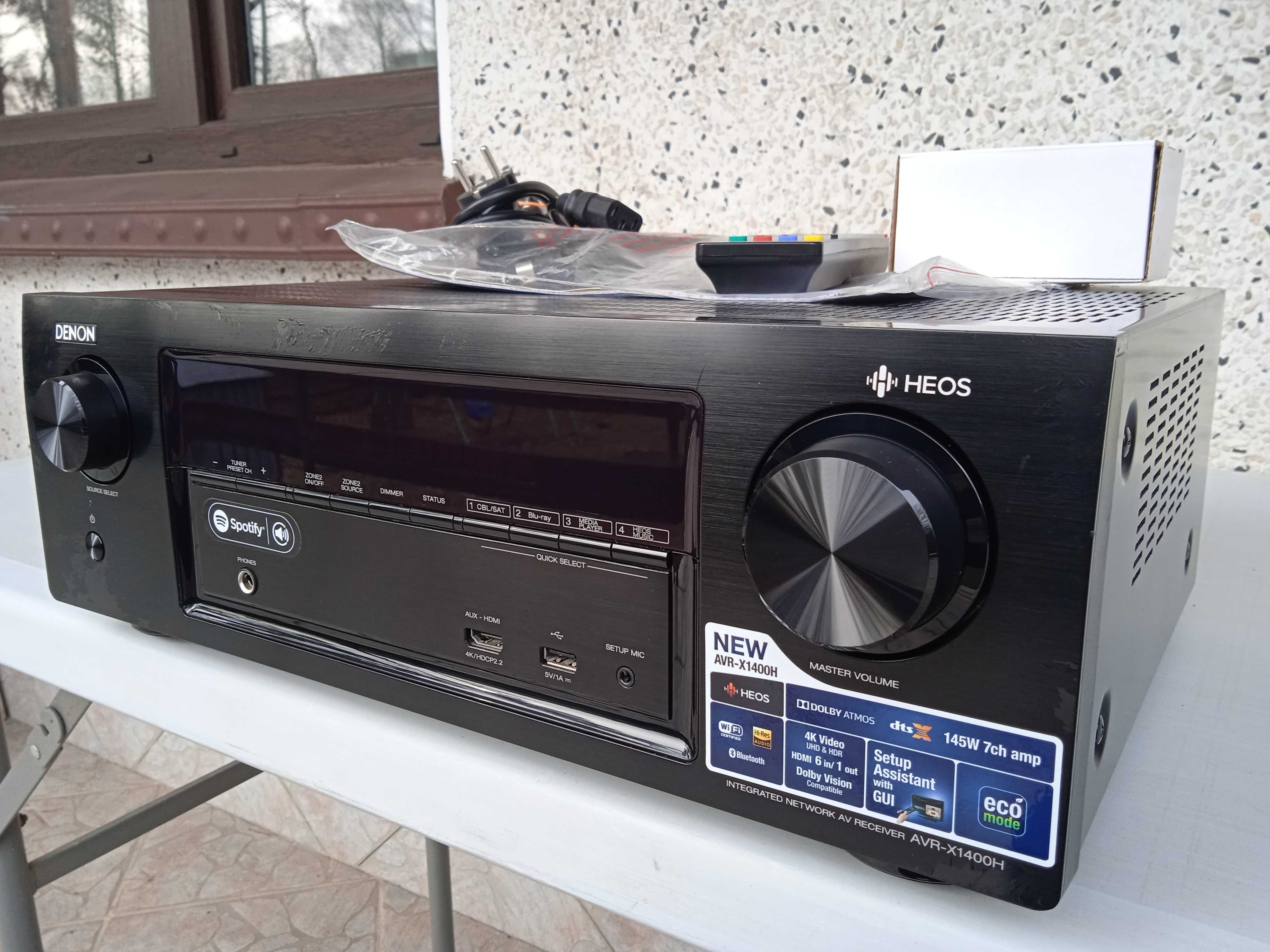 Denon AVR-X1400H 4K Bluetooth Wi-Fi Heos Atmos