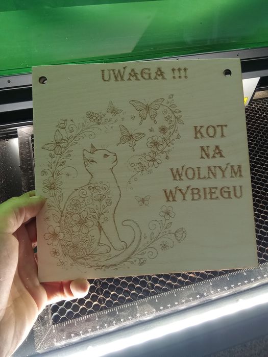 Kot drapak legowisko tabliczka