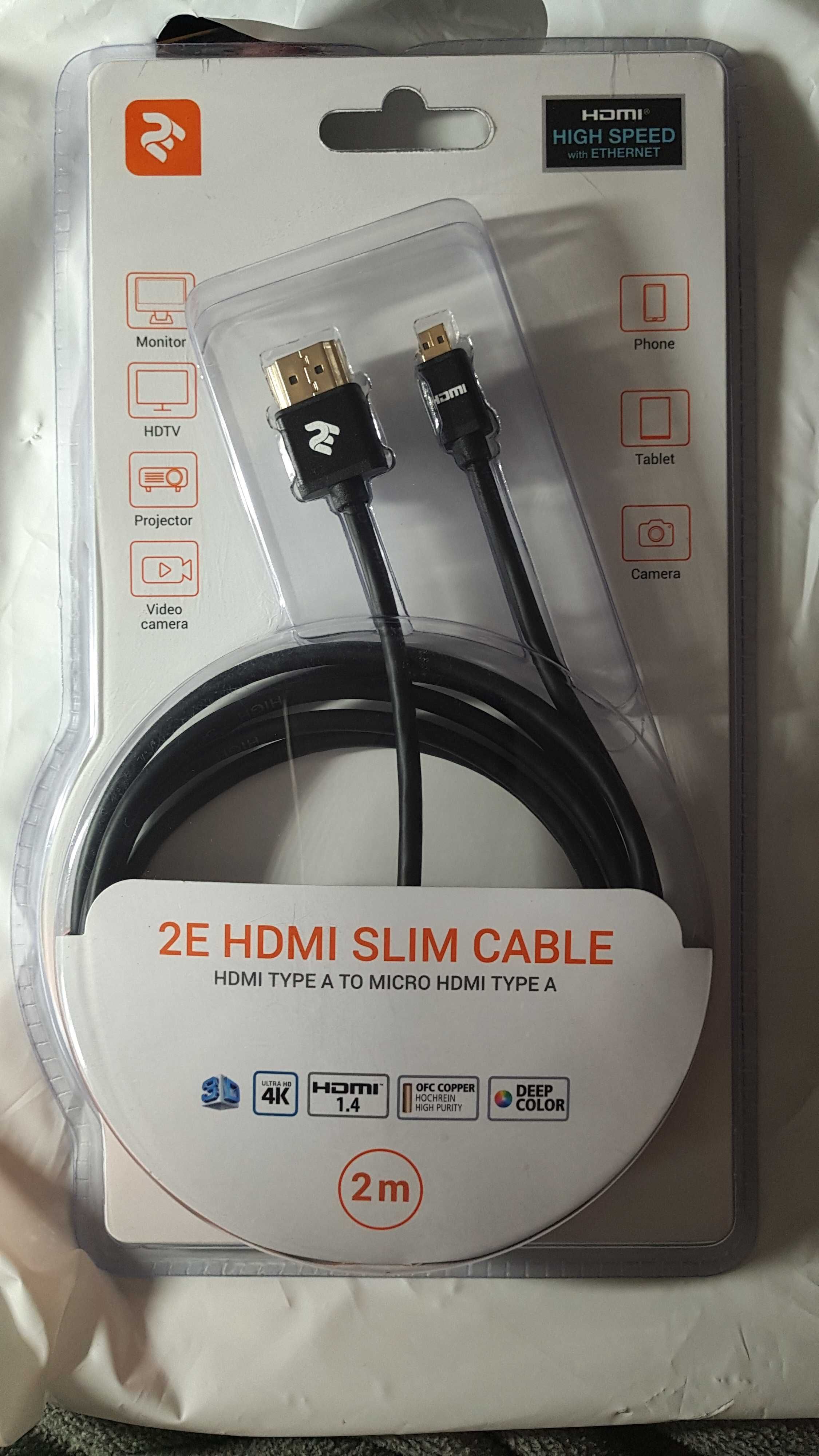 Новий кабель 2Е Slim HDMI 1.4 (AM/microAM)