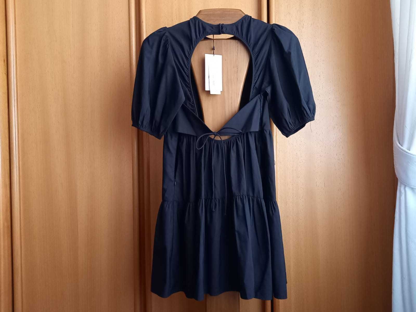 (NOVO C/ ETIQUETA, PORTES GRÁTIS) ZARA: Vestido Curto S/ Costas: Preto