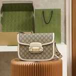 Gucci Horsebit 1955 Mini BagBeige/White