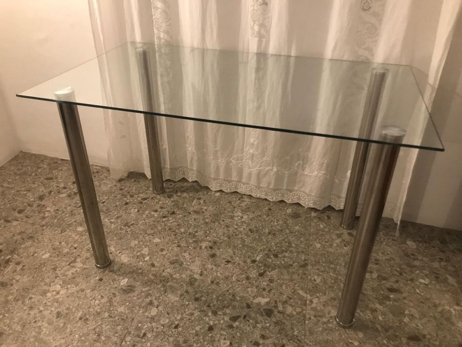 Mesa de cozinha/ Secretaria de escritório em vidro
