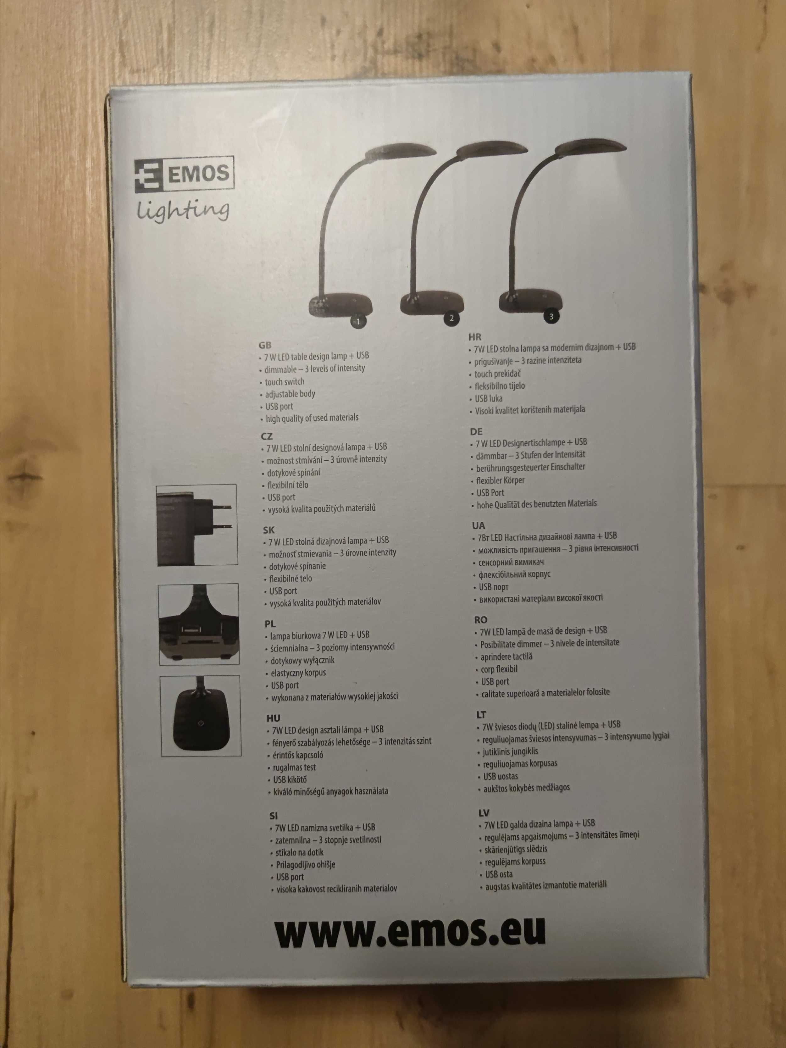Lampa lampka biurkowa Emos Z7575 czarna, nowa