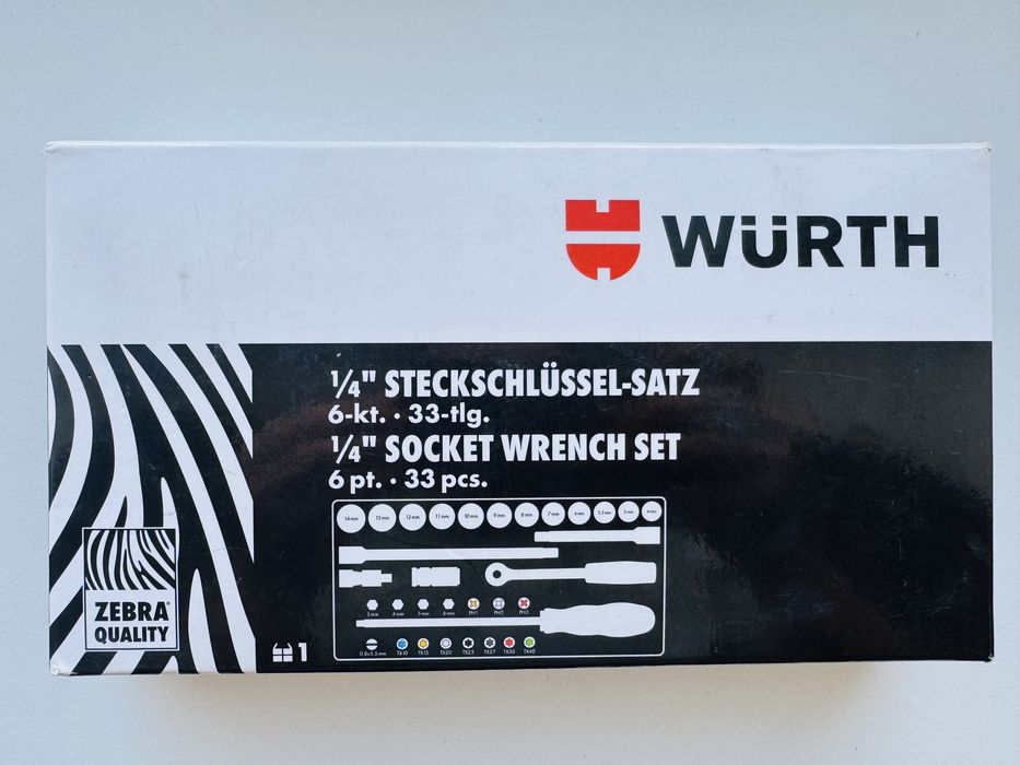 Набір головок торцевих WURTH ZEBRA MULTI 1/4" 33 шт.