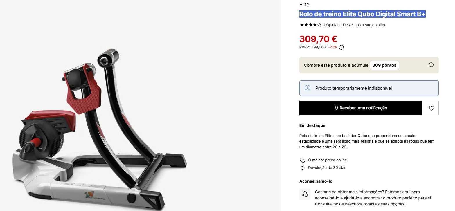 Rolo Treino Elite Qubo Digital Smart B+  - IMPECÁVEL