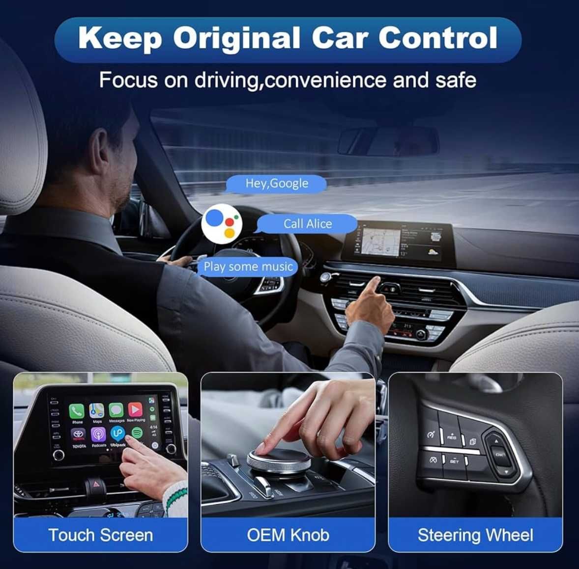 Bezprzewodowy adapter Carplay 2w1  BT WiFi iOS 10/Android Faumon Q2