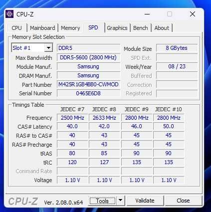 Оперативна пам'ять Samsung DDR5 SODIMM 8Gb 5600Mhz