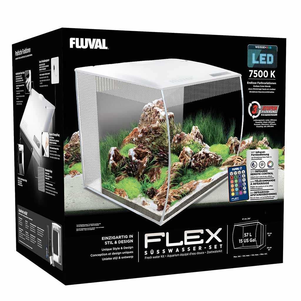 Аквариум Hagen Fluval Flex белый, овальный (57 л.)