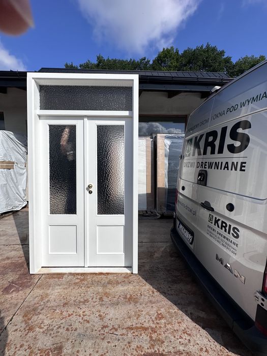 Drzwi zwenętrzne drewniane dwuskrzydłowe Na wymiar Cała Polska i UE