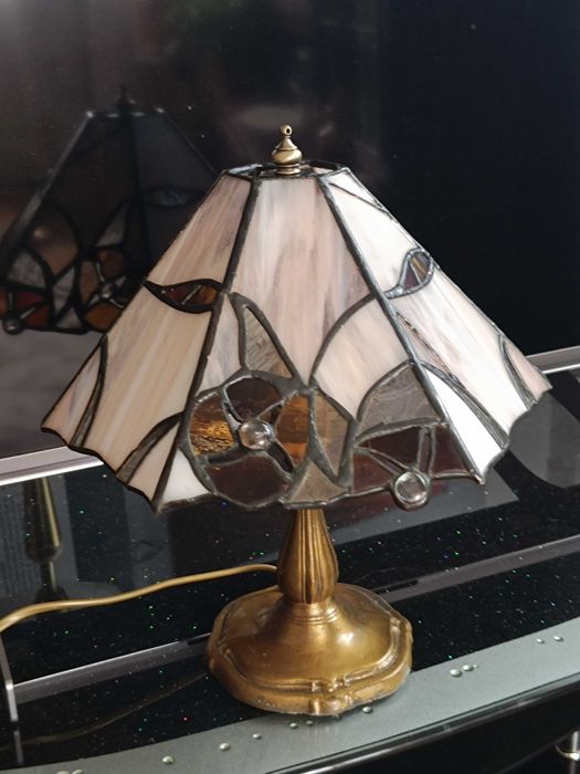 Lampa ,, Tiffany " witraż , sześciobok - klosz