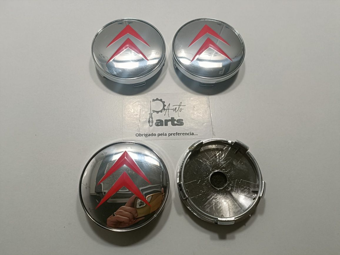 Conjunto 4 centros de Jante Citroen 60mm (Metalizado)