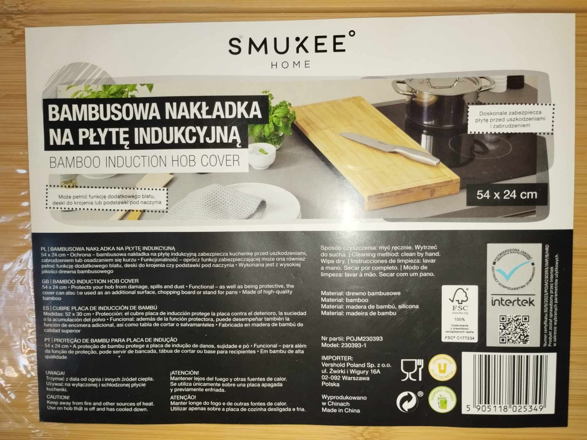 Bambusowa nakładka na płytę indukcyjną