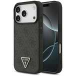 Etui Guess Leather 4G Triangle Strass MagSafe na iPhone 17 Pro - czarn