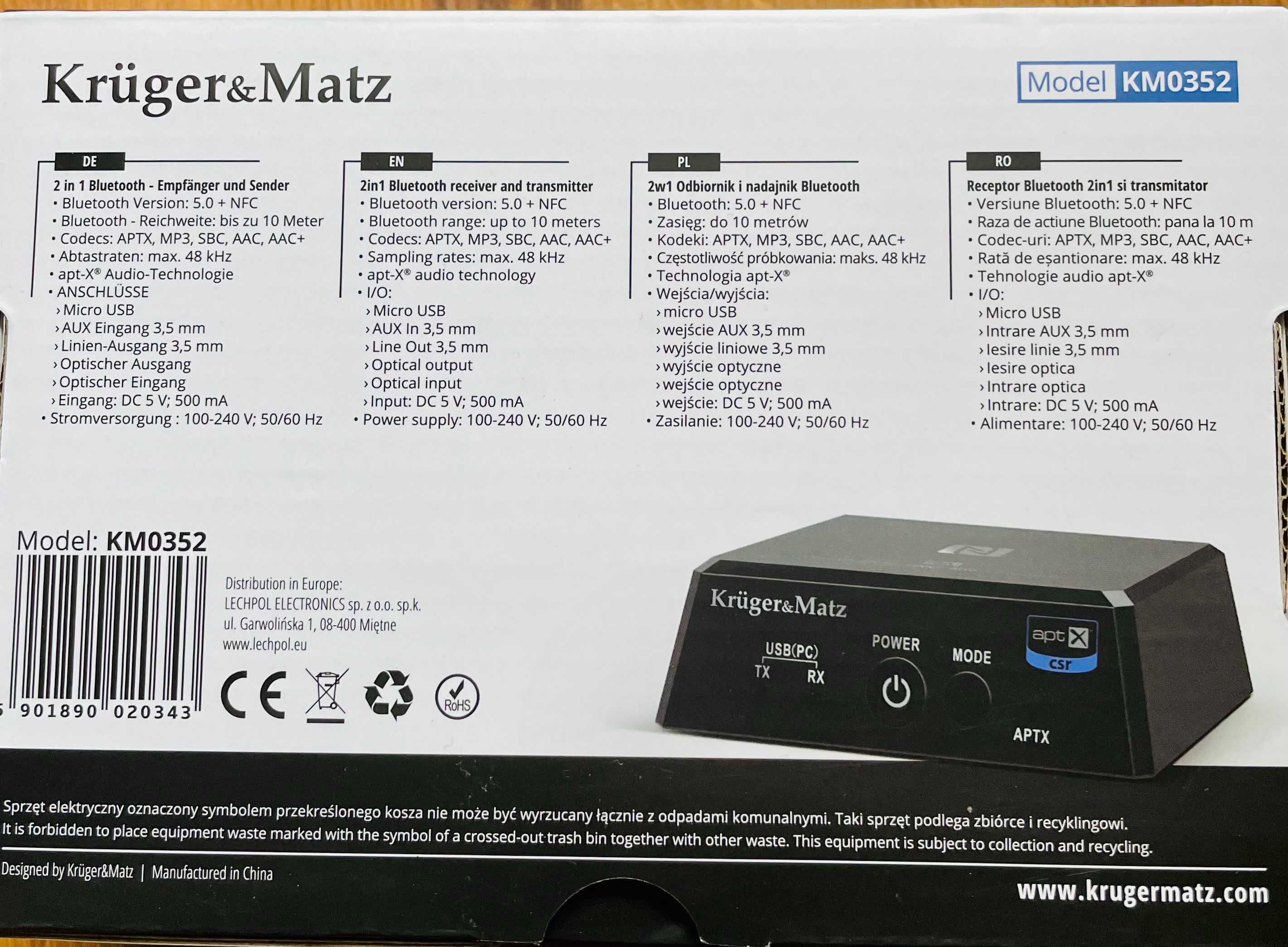 Adapter Bluetooth Kruger&Matz BT-1