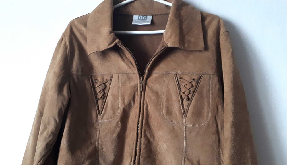 kurtka jesienna damska L/XL eko zamsz