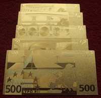 EUROPA EURO 24 KARAT GOLD Banknoty Zestaw - 5 sztuk UNC