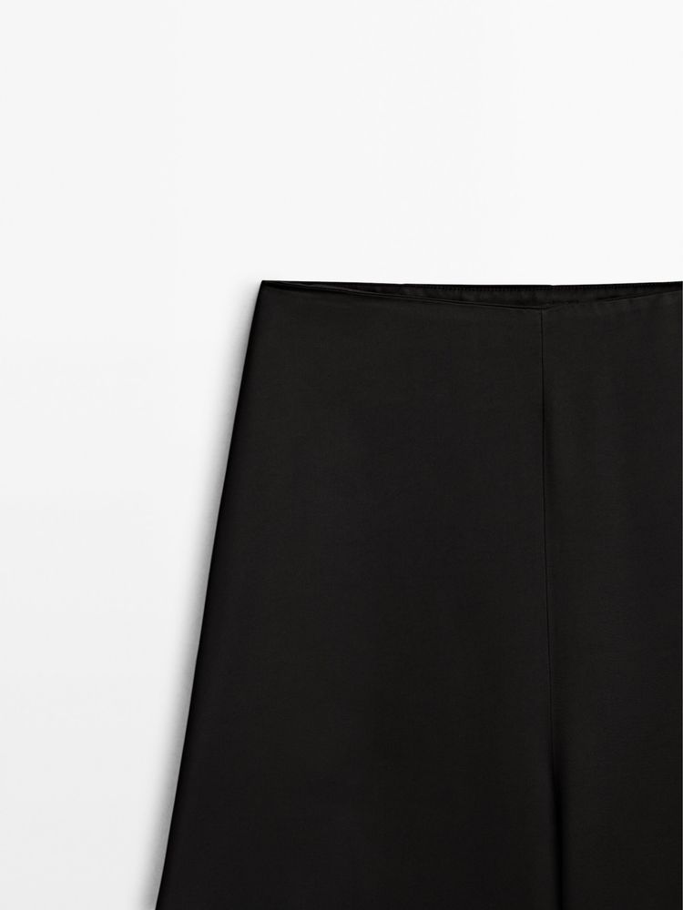 Чорні сатинові штани палаццо massimo dutti studio