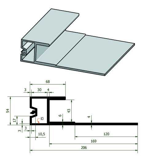 Prowadnica aluminiowa wózka pod wyciągarkę Najazd, Platforma, Laweta