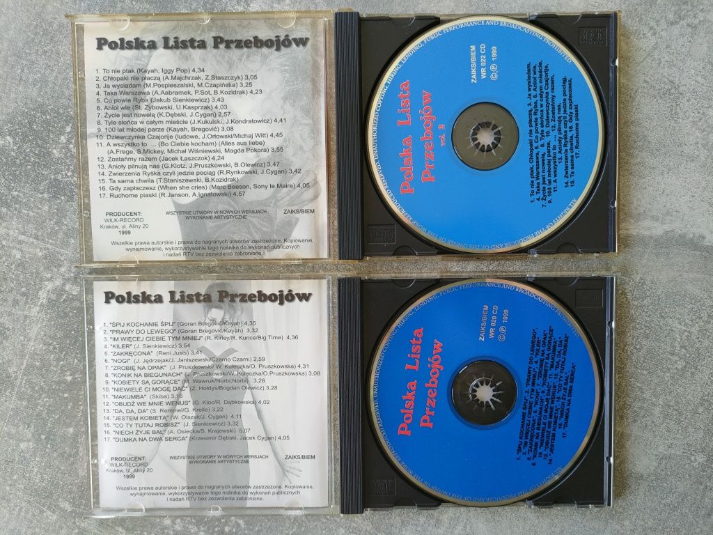 CD X2 Polska Lista Przebojów Vol. 1 i 2 1999r. Oryginalne płyty Zestaw