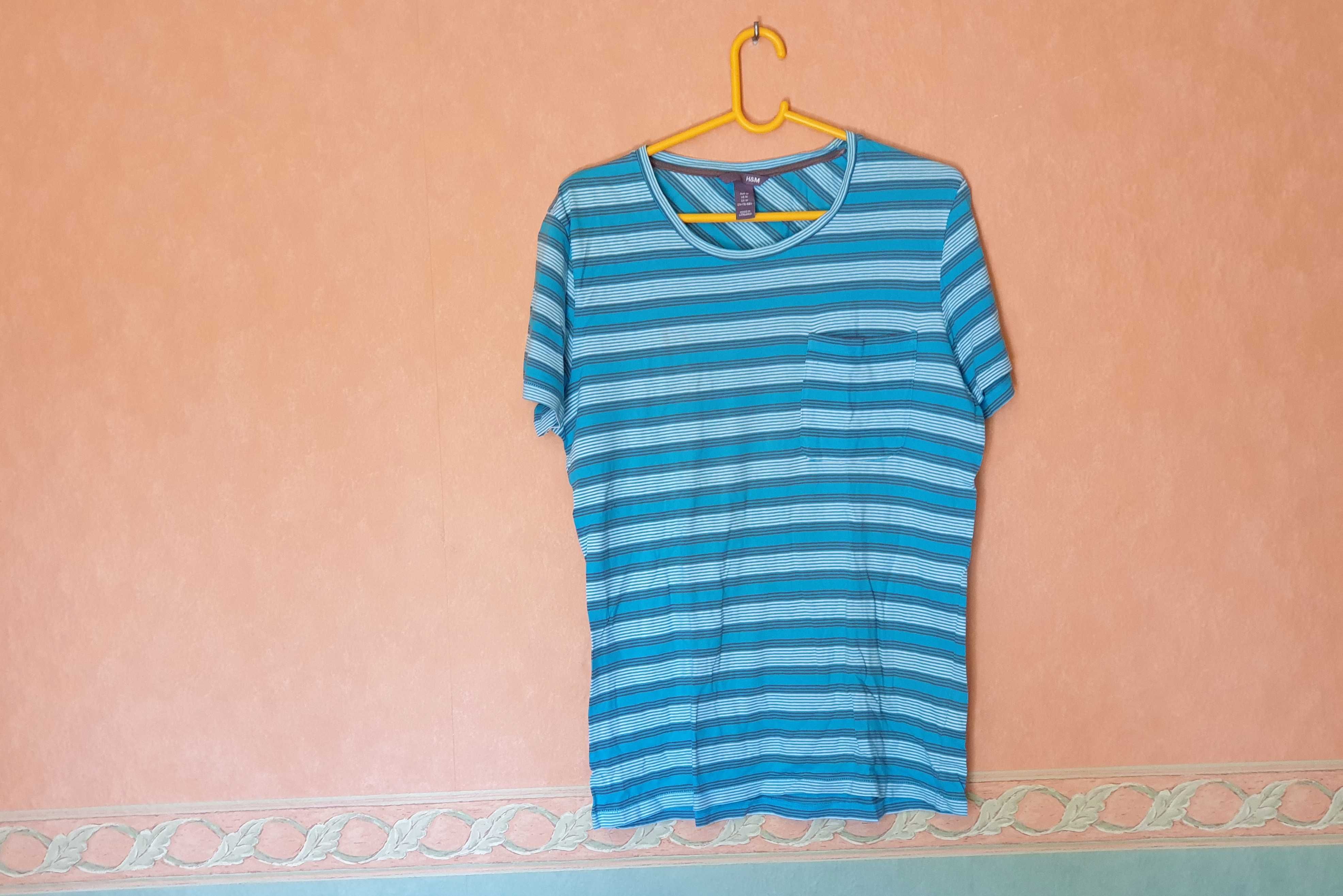 T-shirt męski w paski - H&M - rozmiar M