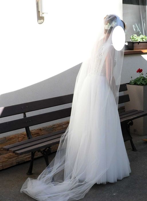 Suknia ślubna + welon r.38