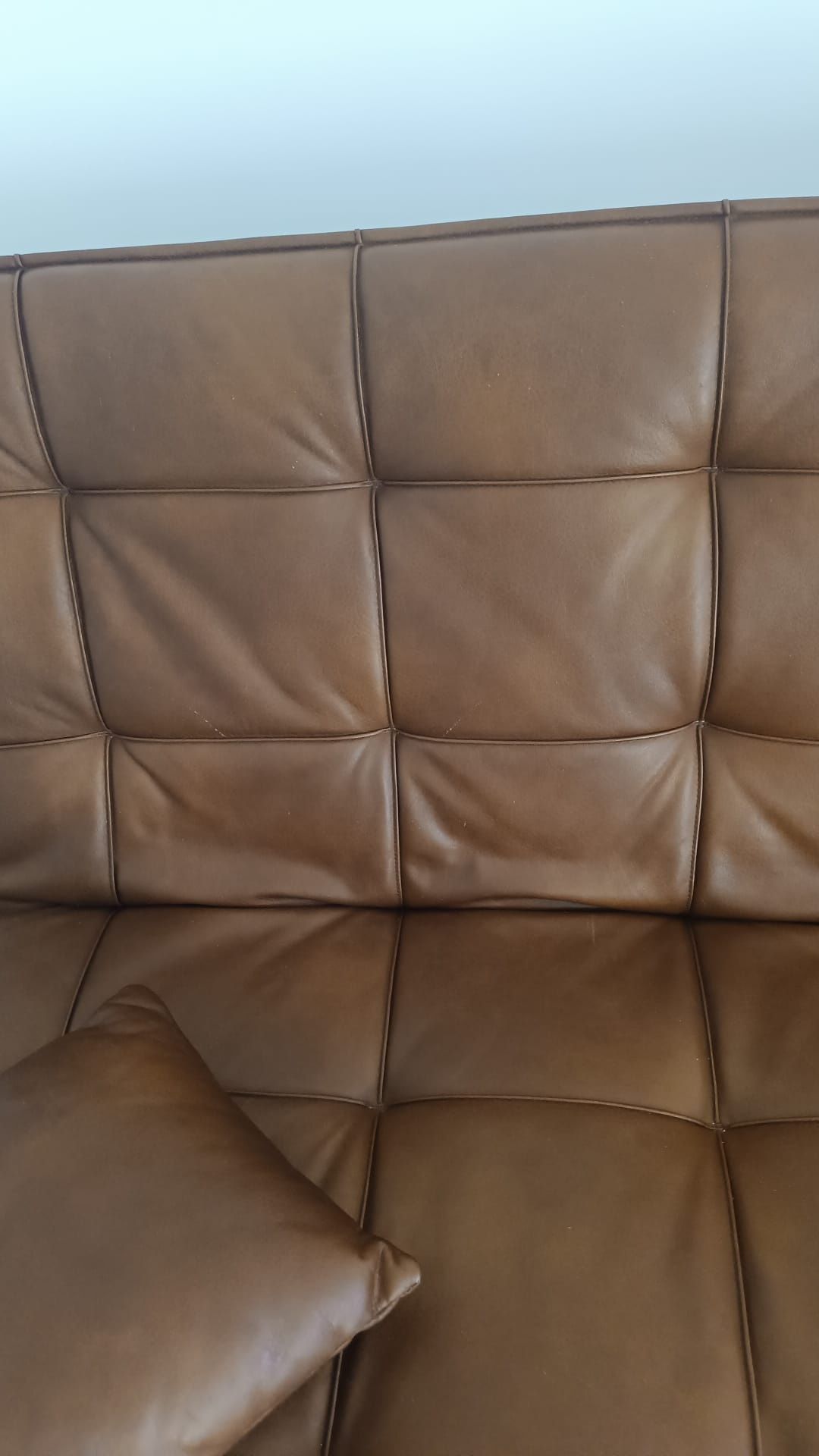 Sofá em pele castanho