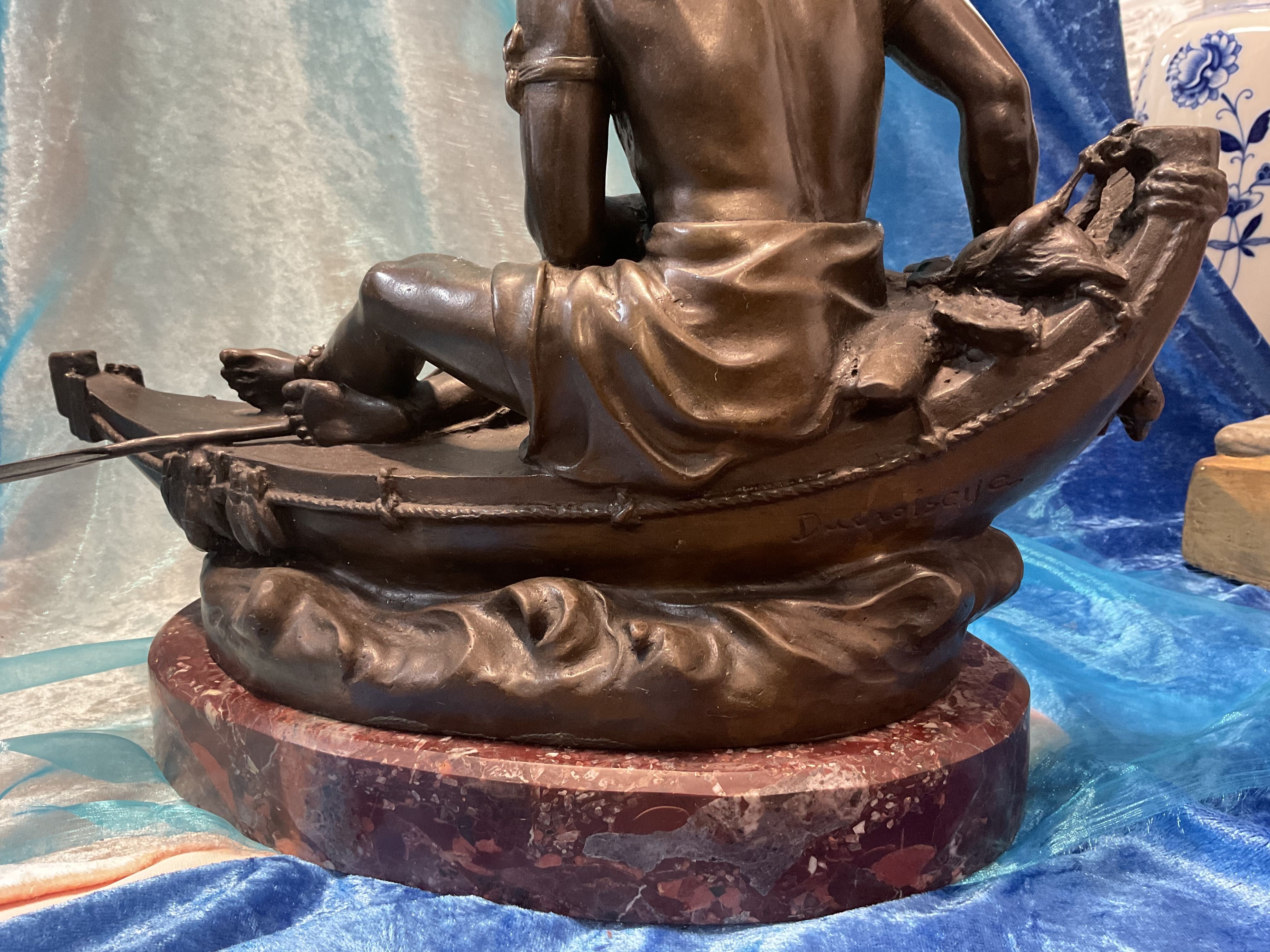 Escultura índio bronze 37 cm