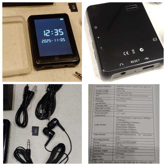 Многофункциональный MP3 плеер RockStar audio play Bluetooth 128ГБ HiFi