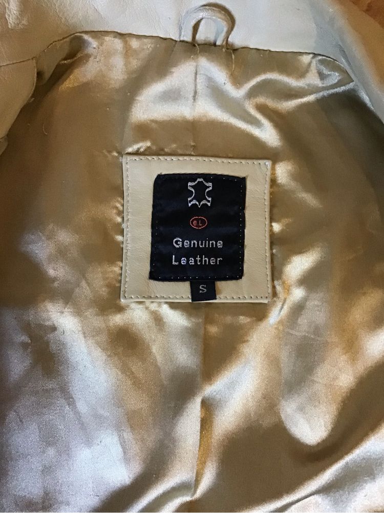Jasna kurtka ramoneska Vintage Genuine Leather