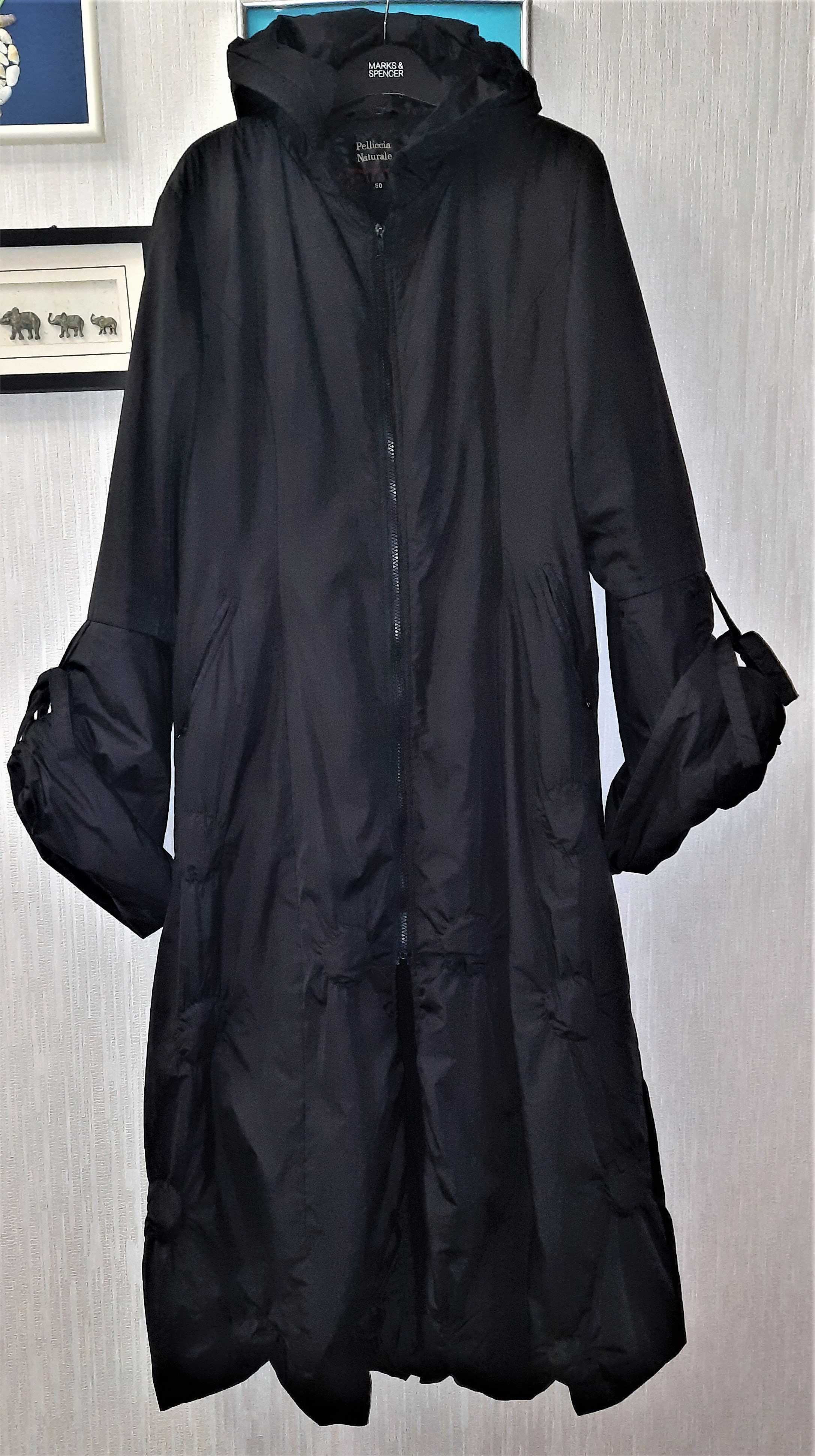Женское пальто плащ длинное плащевка черный цвет 48 р Италия