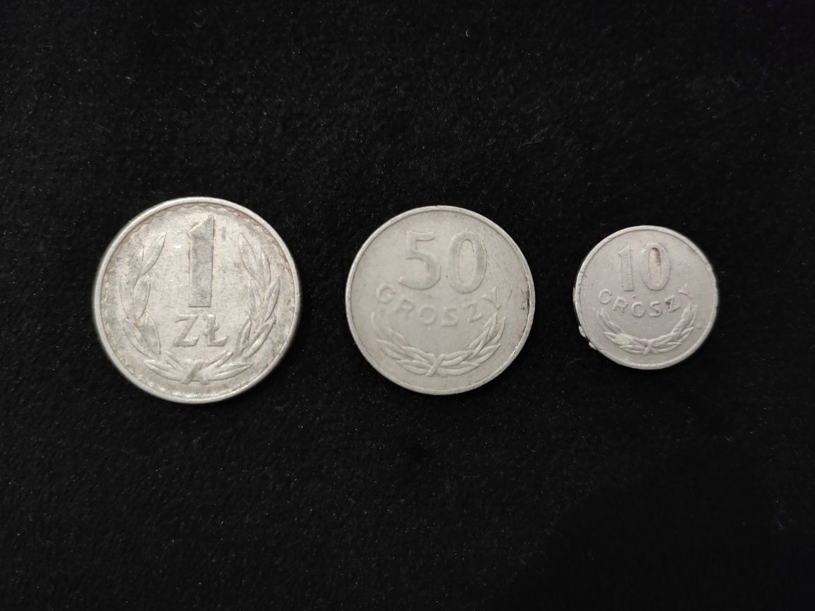 1 zł 50 gr 10 gr monety PRL 1977