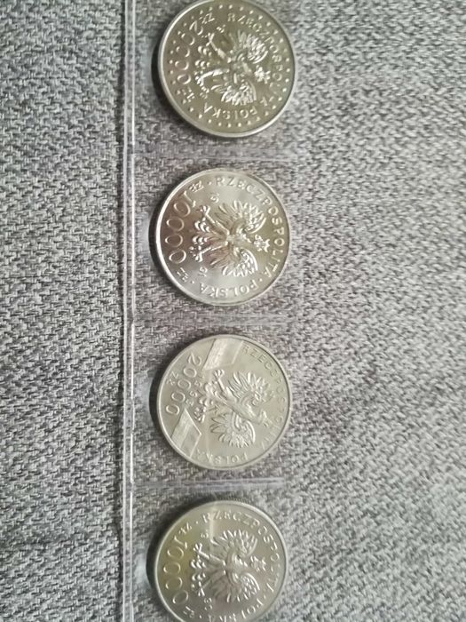 4 monety 10000zł 20000zł 1990r 1993r
