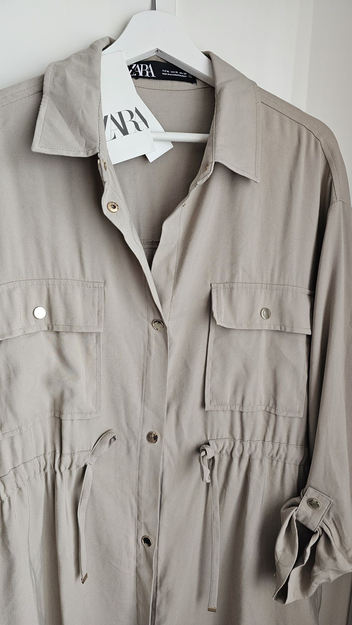 03 Zara Kurtka narzutka koszula khaki r.XL