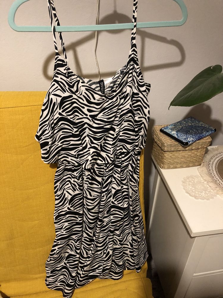 Sukienka zebra hm 34 xs