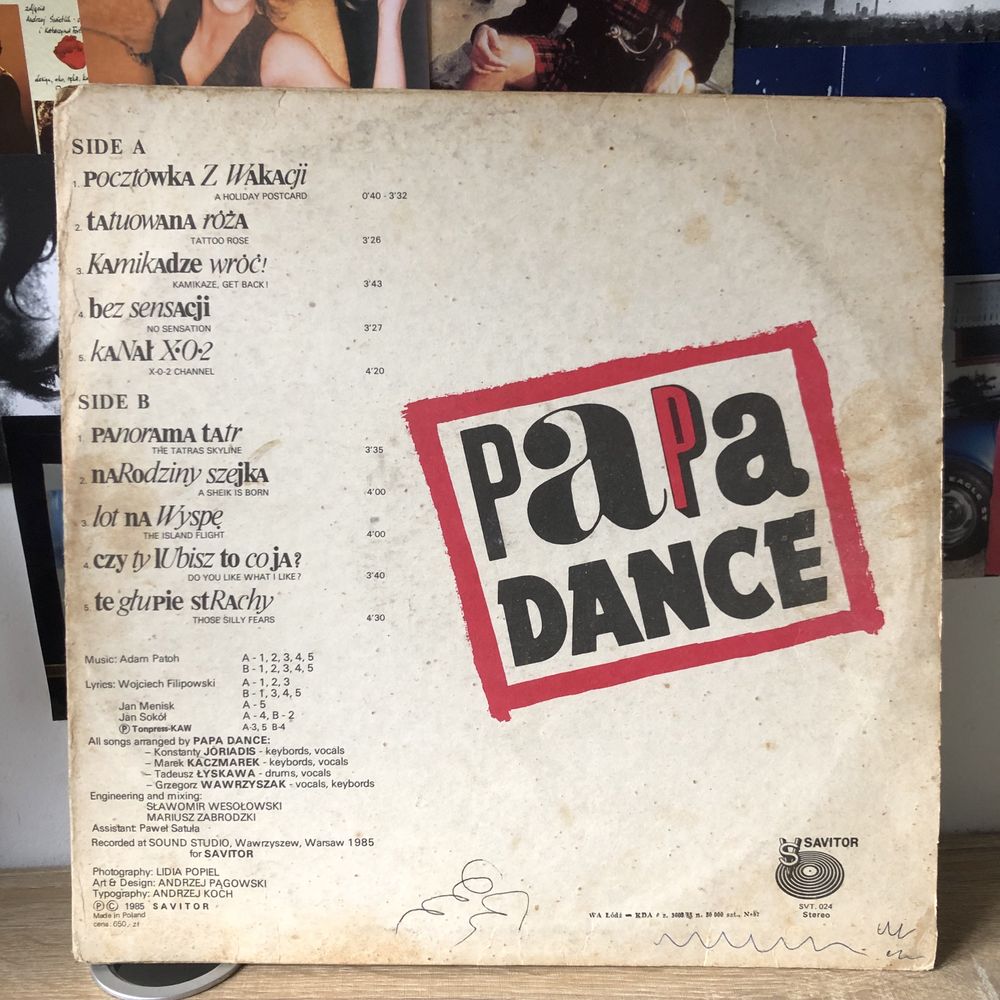 Papa dance winyl 1985 autografy savitor svt024