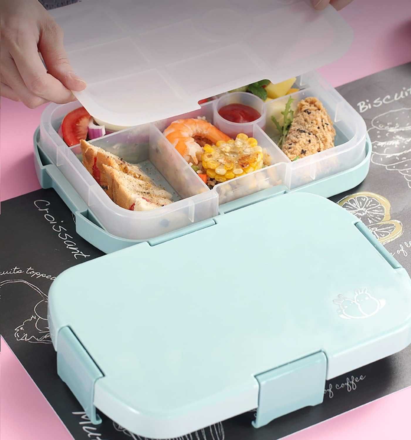 JOYZYAIYY Bento Box pudełko śniadaniowe dla dzieci z przegródkami-369